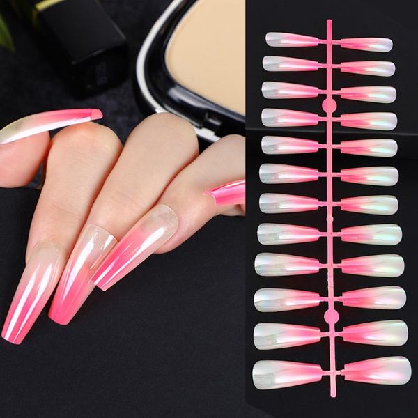 false nails 24pcs aurora gradient pink long coffin flat press on nail tips full cover french artificial ballerina patch, Red;gold
false nails 24pcs aurora gradient pink long coffin flat press on nail tips full cover french artificial ballerina patch, Red;gold