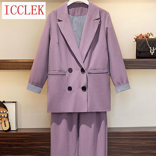 female spring office lady two pieces double breasted blazer jacket with waist high pants suits women's piece, White
female spring office lady two pieces double breasted blazer jacket with waist high pants suits women's piece, White
