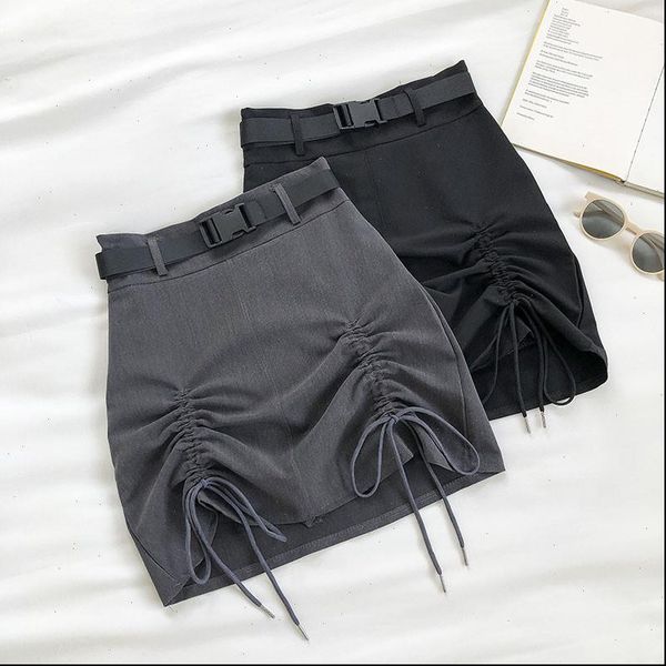 summer a line korean womens skirts empire solid office cute above knee high waist mini drawstring belt, Black
summer a line korean womens skirts empire solid office cute above knee high waist mini drawstring belt, Black