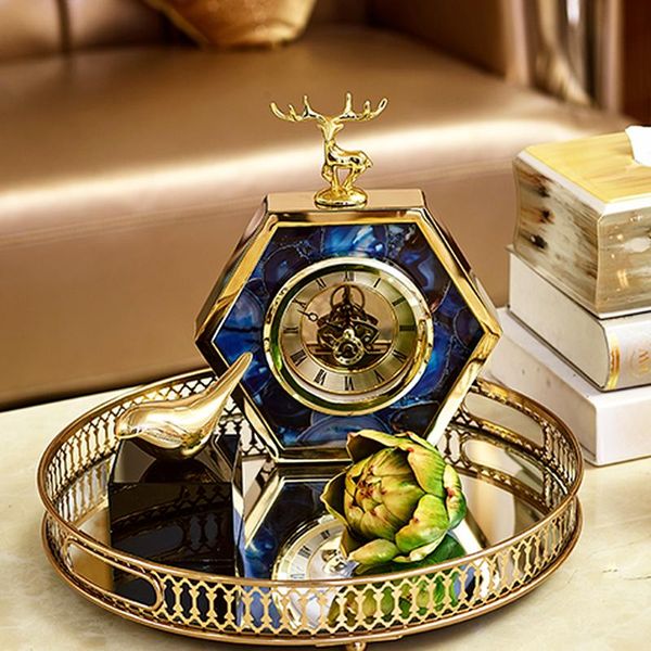 desk & table clocks home decor for living room decoration accessories blue agate texture clock metal frame
desk & table clocks home decor for living room decoration accessories blue agate texture clock metal frame