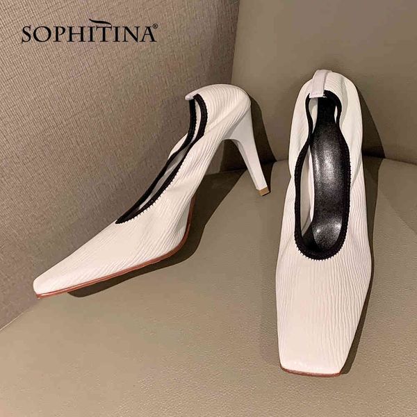 sophitina solid elastic materials pumps woman high quanlity mature square toe super high thin heel shallow dress lady shoe po882 210513, Black
sophitina solid elastic materials pumps woman high quanlity mature square toe super high thin heel shallow dress lady shoe po882 210513, Black