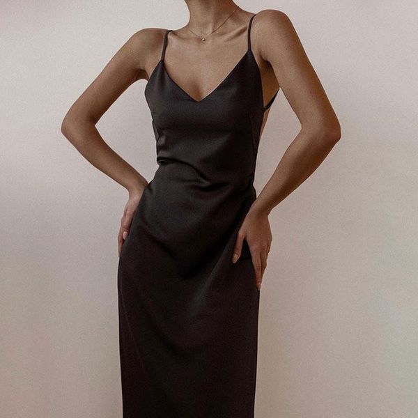 casual dresses summer dress women backless sleeveless v-neck solid spaghetti strap zipper sheath vestidos female rob, Black;gray
casual dresses summer dress women backless sleeveless v-neck solid spaghetti strap zipper sheath vestidos female rob, Black;gray
