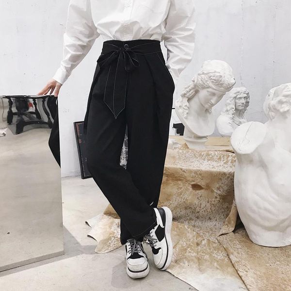 men's pants 2021 clothing hair stylist gd british fashion loose casual wide leg trousers costumes, Black
men's pants 2021 clothing hair stylist gd british fashion loose casual wide leg trousers costumes, Black