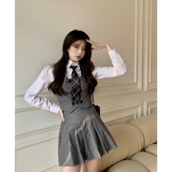 clothing sets british school uniform college style fashion jk suit girl outfit casual vest jacket tie pleated skirt shirt slim women 4pcs, White
clothing sets british school uniform college style fashion jk suit girl outfit casual vest jacket tie pleated skirt shirt slim women 4pcs, White