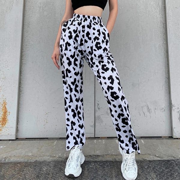 women's pants & capris fashion casual street wear ladies high waist elastic animal pattern straight trousers with pockets women clothes, Black;white
women's pants & capris fashion casual street wear ladies high waist elastic animal pattern straight trousers with pockets women clothes, Black;white