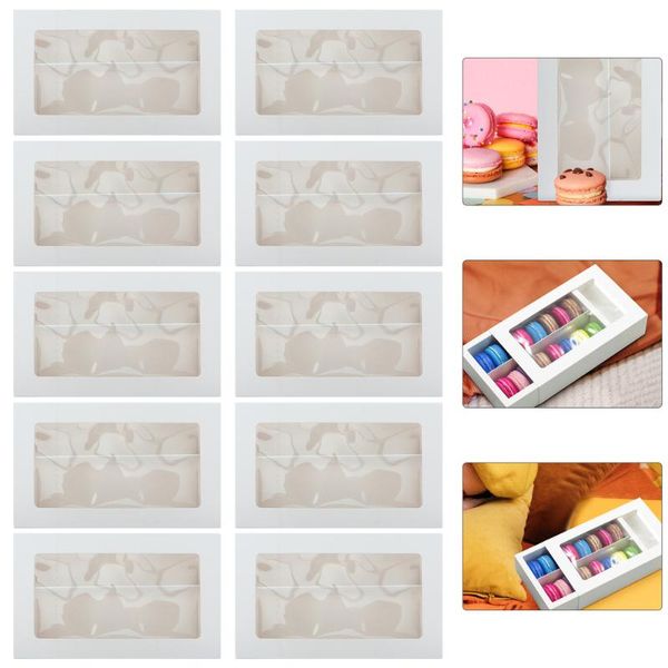 10pcs macarons cake boxes paper dessert storage containers with clear window gift wrap
10pcs macarons cake boxes paper dessert storage containers with clear window gift wrap