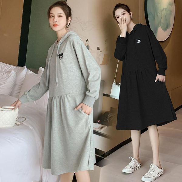 maternity dresses 8210# autumn casual cotton long dress with hoodies loose clothes for pregnant women spring pregnancy, White
maternity dresses 8210# autumn casual cotton long dress with hoodies loose clothes for pregnant women spring pregnancy, White