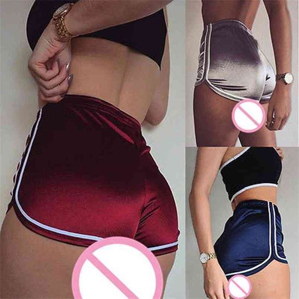 women shorts female satin silk elastic high waist running sports fitness gym trousers workout casual 210522, Black
women shorts female satin silk elastic high waist running sports fitness gym trousers workout casual 210522, Black