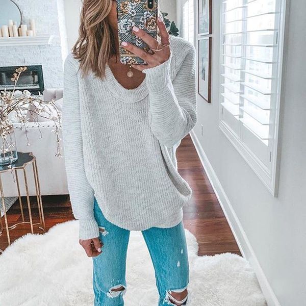 women's sweaters 2021 casual v-neck oversized women fall winter clothes long sleeve loose knitted jumpers ladies solid pullovers female, White;black
women's sweaters 2021 casual v-neck oversized women fall winter clothes long sleeve loose knitted jumpers ladies solid pullovers female, White;black