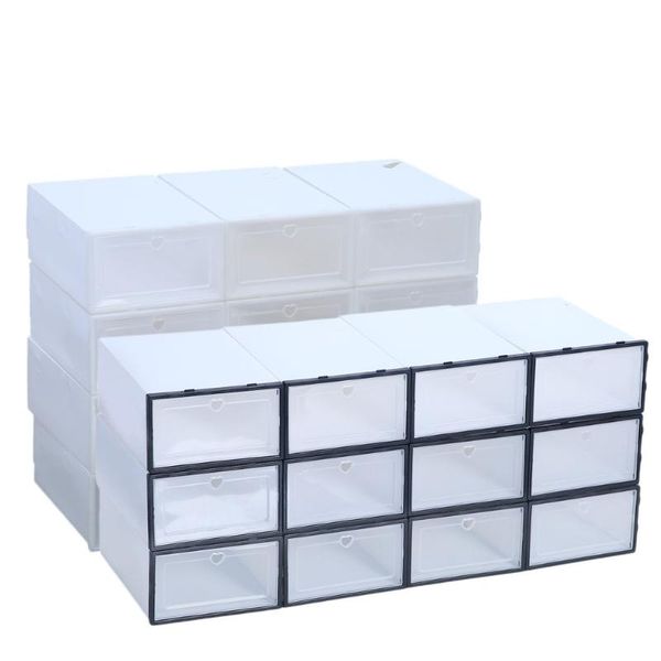clothing & wardrobe storage 12 pcs folding shoe boxes home box portable plastic organizer universal holding hanger 31.5x20.5x11.5cm 
clothing & wardrobe storage 12 pcs folding shoe boxes home box portable plastic organizer universal holding hanger 31.5x20.5x11.5cm