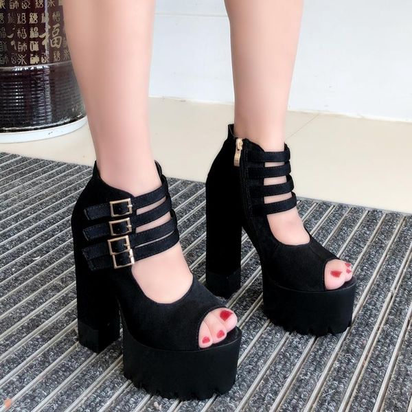slippers 15cm fish mouth thick bottom frosted ladies sandals 2021 summer heel open toe platform high heels, Black
slippers 15cm fish mouth thick bottom frosted ladies sandals 2021 summer heel open toe platform high heels, Black