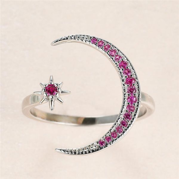 wedding rings luxury female star moon open ring charm 925 silver color for women dainty rose red round crystal engagement, Slivery;golden
wedding rings luxury female star moon open ring charm 925 silver color for women dainty rose red round crystal engagement, Slivery;golden