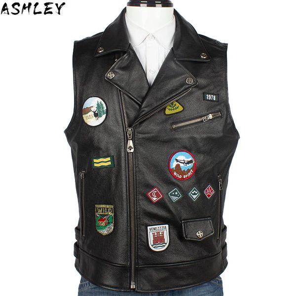 men 2021 black slim fit biker's leather vest plus size xxxxl genuine cowhide autumn american style motorcycle men's vests, Black;white
men 2021 black slim fit biker's leather vest plus size xxxxl genuine cowhide autumn american style motorcycle men's vests, Black;white