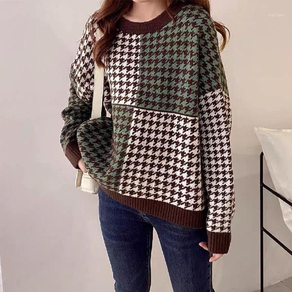 women's sweaters 2021 fallwinter round neck fashion color matching age reduction loose thin lazy wind pullover long sleeve retro sweate, White;black
women's sweaters 2021 fallwinter round neck fashion color matching age reduction loose thin lazy wind pullover long sleeve retro sweate, White;black