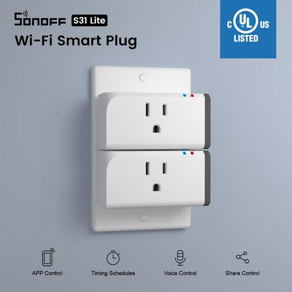 

smart home control 1/2/3/4pcs itead sonoff s31 lite us wifi socket plug 15a app remote switch works with alexa google