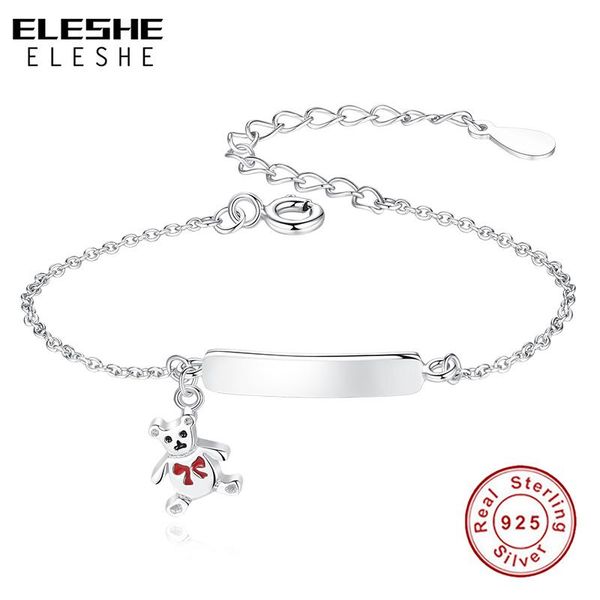 link, chain eleshe lovely personalize jewelry enamel teddy bear charm bracelet custom engrave name 925 sterling silver for baby kid, Black
link, chain eleshe lovely personalize jewelry enamel teddy bear charm bracelet custom engrave name 925 sterling silver for baby kid, Black