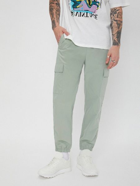 men letter graphic flap pocket side joggers z1zb#, Black