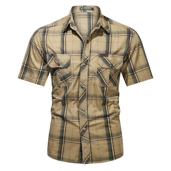 men's casual shirts brand military shirt men 2021 summer 100% cotton plaid short sleeve mens plus size camisa masculina, White;black
men's casual shirts brand military shirt men 2021 summer 100% cotton plaid short sleeve mens plus size camisa masculina, White;black