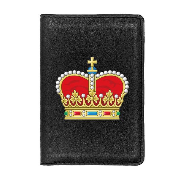 card holders personality king crown passport cover classic leather men women id travel holder wallet, Brown;gray
card holders personality king crown passport cover classic leather men women id travel holder wallet, Brown;gray