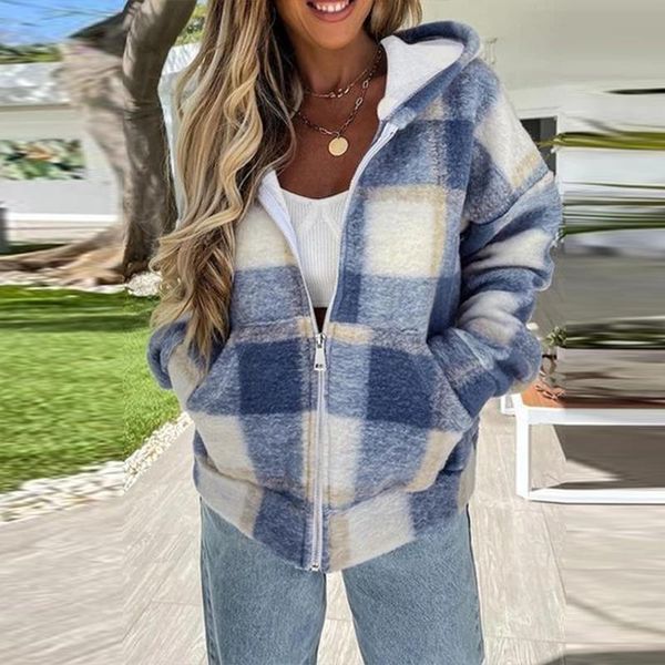 women's jackets nowsaa spring colorful plaid printed women hooded coat autumn elegant drawstring zipper cardigan jacket casual loose ou, Black;brown
women's jackets nowsaa spring colorful plaid printed women hooded coat autumn elegant drawstring zipper cardigan jacket casual loose ou, Black;brown
