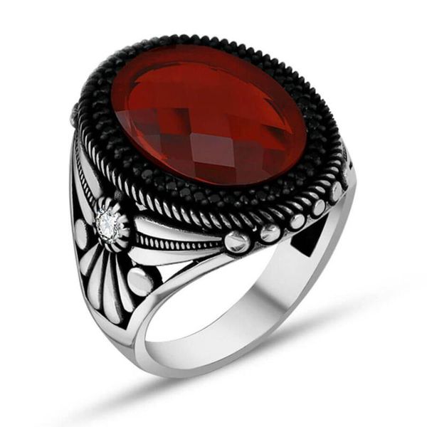 men silver ring with red zircon stone and mini white made in turkey solid 925 sterling cluster rings, Golden;silver
men silver ring with red zircon stone and mini white made in turkey solid 925 sterling cluster rings, Golden;silver