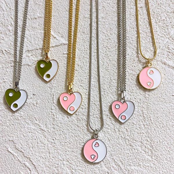 chains punki european and american bloggers selling tai chi elements heart-shaped warm love lovers multicolor dripping oil necklace, Silver
chains punki european and american bloggers selling tai chi elements heart-shaped warm love lovers multicolor dripping oil necklace, Silver