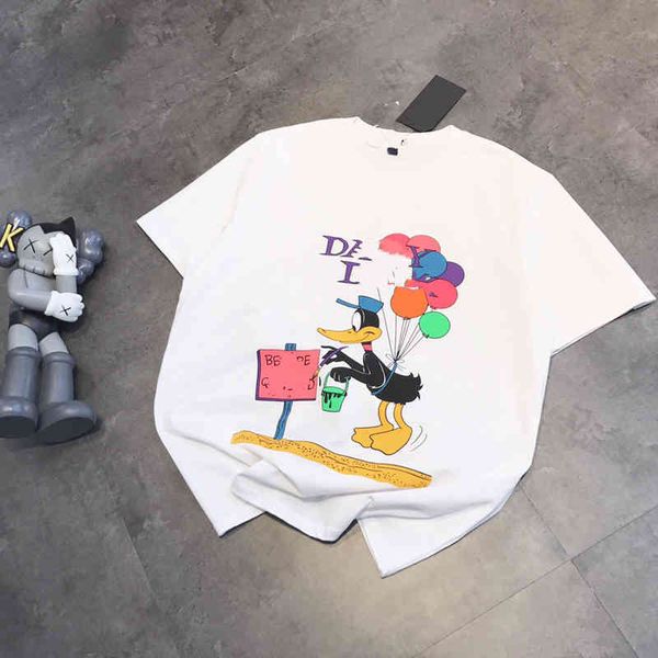2022 factory wholesale new summer fashion - colorful balloon duck print cartoon letter round neck loose casual blouse, White
2022 factory wholesale new summer fashion - colorful balloon duck print cartoon letter round neck loose casual blouse, White