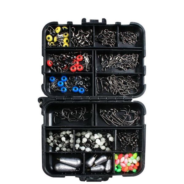 pcs/1 set fishing accessories kit including jig hooks sinker weights swivels snaps with tackle box
pcs/1 set fishing accessories kit including jig hooks sinker weights swivels snaps with tackle box