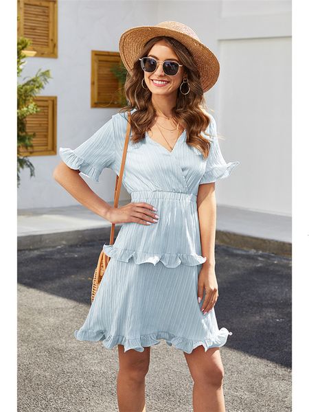 v neck cake skirt fashion casual female clothing 2021 womens designer pleated dresses summer short sleeve, Black;gray
v neck cake skirt fashion casual female clothing 2021 womens designer pleated dresses summer short sleeve, Black;gray
