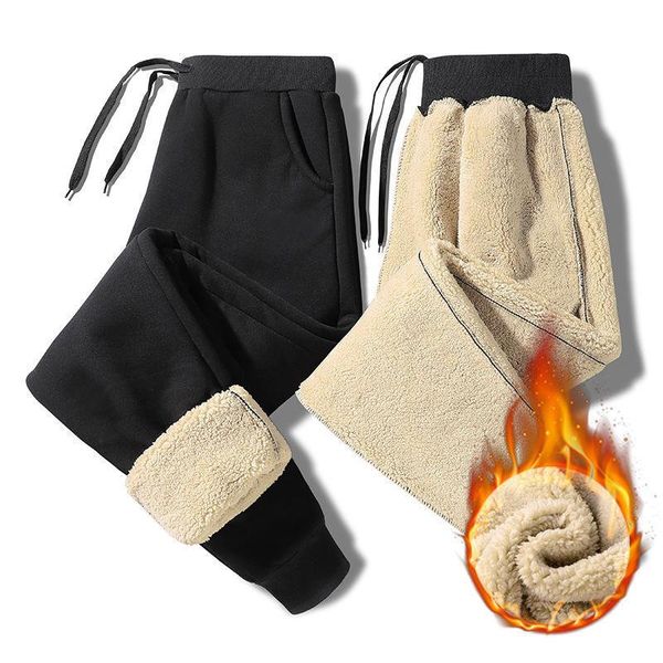 men's winter lambskin warm pants soild color male small feet casual trousers, Black
men's winter lambskin warm pants soild color male small feet casual trousers, Black