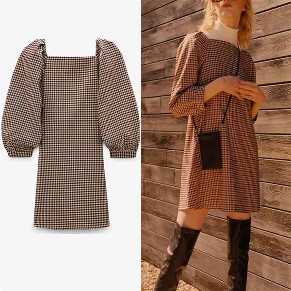 long sleeve plaid dress women elegant office mini fashion loose female autumn es 210524, Black;gray
long sleeve plaid dress women elegant office mini fashion loose female autumn es 210524, Black;gray