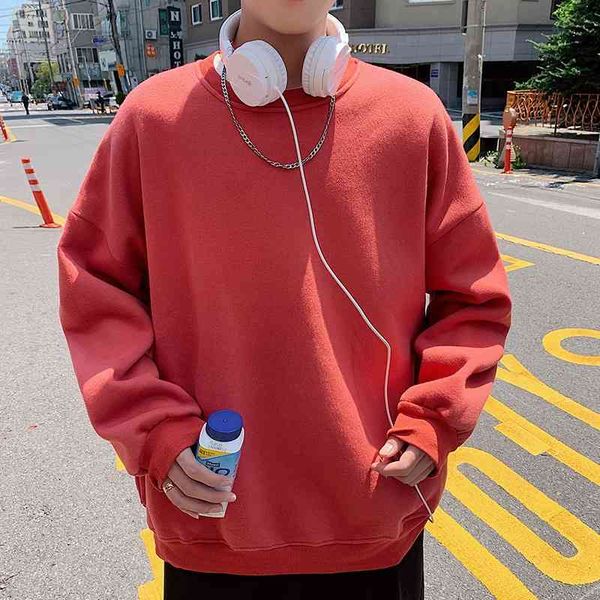 2021autumn and winter sweater men's student korean loose hoodless round neck plus plush thickened solid color youth coat, Black
2021autumn and winter sweater men's student korean loose hoodless round neck plus plush thickened solid color youth coat, Black