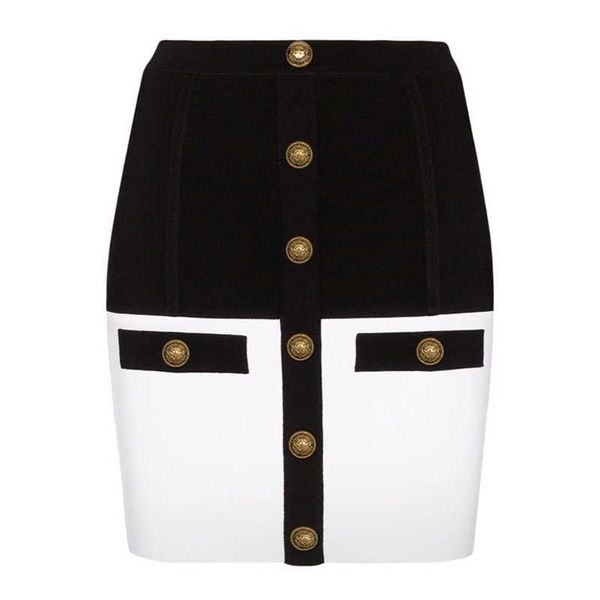 est stylish designer skirt women's color block patchwork lion buttons mini 210526, Black
est stylish designer skirt women's color block patchwork lion buttons mini 210526, Black