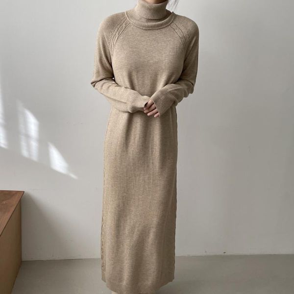 women long knitted dress autumn winter elegant korean vintage large size loose solid color sweater dresses casual, Black;gray
women long knitted dress autumn winter elegant korean vintage large size loose solid color sweater dresses casual, Black;gray