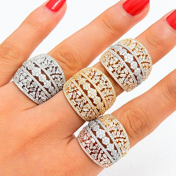 cluster rings godki luxury bagutte cut bold with zirconia stones 2021 women engagement party jewelry high quality, Golden;silver 
cluster rings godki luxury bagutte cut bold with zirconia stones 2021 women engagement party jewelry high quality, Golden;silver