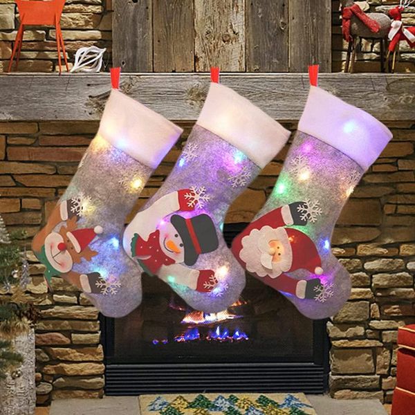 christmas decorations socks stocking with led light snowman santa xmas candy gift bag fireplace hanging stockings for party decor
christmas decorations socks stocking with led light snowman santa xmas candy gift bag fireplace hanging stockings for party decor
