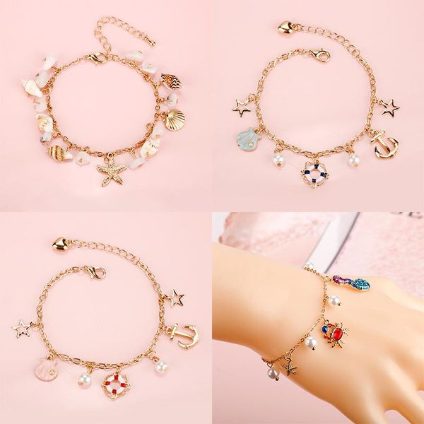 link, chain style fresh ocean diy underwater world animal bracelet crab starfish seahorse shell charm bangle for women girl, Black
link, chain style fresh ocean diy underwater world animal bracelet crab starfish seahorse shell charm bangle for women girl, Black