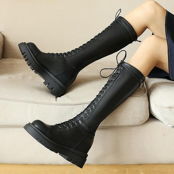 boots riding leather lace up platform knee high womens fall shoes winter fur brand fashion plus size 41 43, Black
boots riding leather lace up platform knee high womens fall shoes winter fur brand fashion plus size 41 43, Black