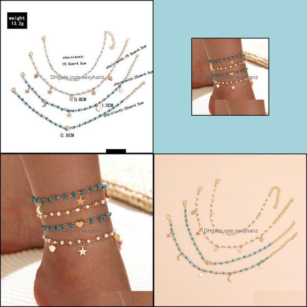 anklets jewelry 2021 trendy green beads love heart ankle bracelet beach moon star anklet for women 4pcs/set drop delivery 05yw1, Red;blue
anklets jewelry 2021 trendy green beads love heart ankle bracelet beach moon star anklet for women 4pcs/set drop delivery 05yw1, Red;blue