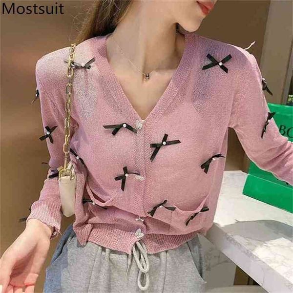 thin knitted sunscreen cardigan women full sleeve v-neck bow sweater fashion korean ladies jumpers 210513, White;black
thin knitted sunscreen cardigan women full sleeve v-neck bow sweater fashion korean ladies jumpers 210513, White;black