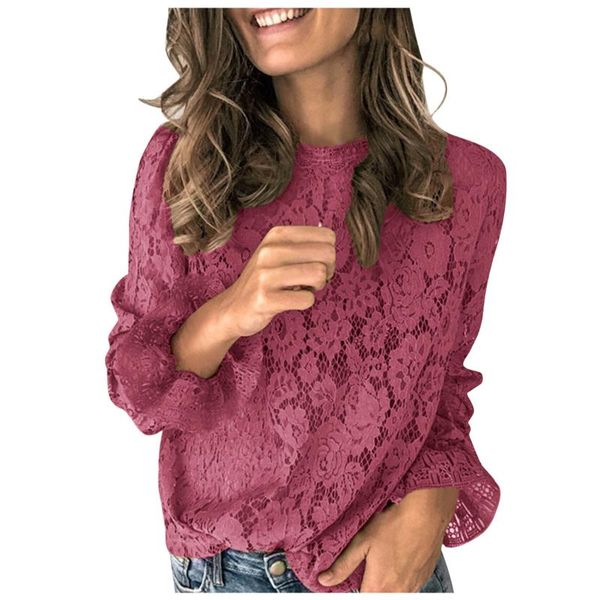 women's blouses & shirts lace hollow out women fashion solid long sleeve petal girl clothes o-neck bottoming funny ladies blouse, White
women's blouses & shirts lace hollow out women fashion solid long sleeve petal girl clothes o-neck bottoming funny ladies blouse, White