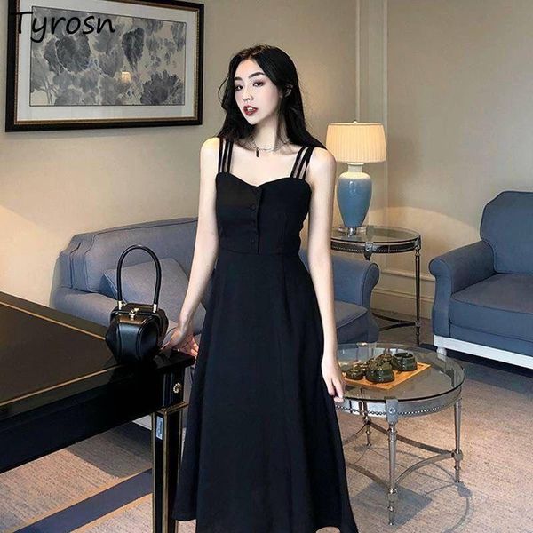 casual dresses women mid-calf straps solid french style retro elegant a-line empire waist draped tender sweet vestidos plus size s-3xl, Black;gray
casual dresses women mid-calf straps solid french style retro elegant a-line empire waist draped tender sweet vestidos plus size s-3xl, Black;gray