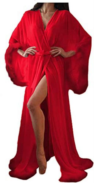 women's swimwear women feathers collar perspective sheer long lingerie robe nightgown bathrobe pajamas sleepwear, White;black
women's swimwear women feathers collar perspective sheer long lingerie robe nightgown bathrobe pajamas sleepwear, White;black