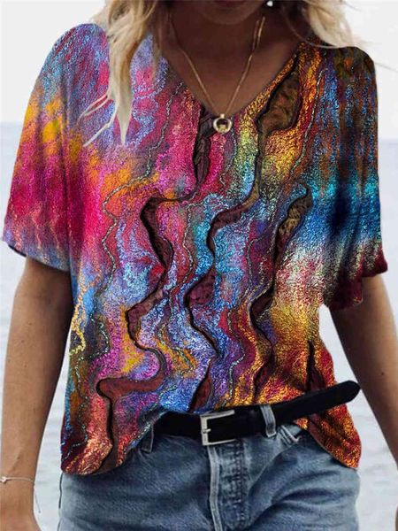 large-sized tshirts women will see tie dye v neck short sleeve comfortable t plus female size, White
large-sized tshirts women will see tie dye v neck short sleeve comfortable t plus female size, White