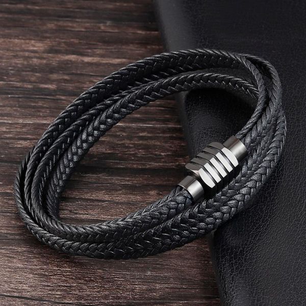 charm bracelets fashion black genuine leather bracelet stainless steel clasp multi layer braid rope chain wristband vintage gifts, Golden;silver
charm bracelets fashion black genuine leather bracelet stainless steel clasp multi layer braid rope chain wristband vintage gifts, Golden;silver