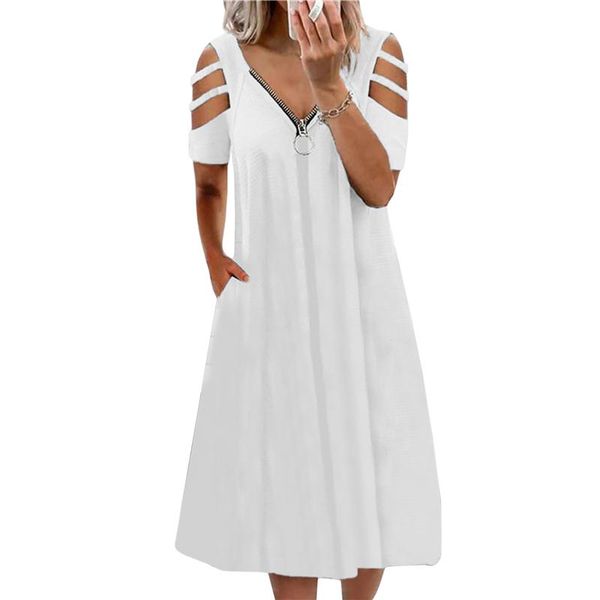 casual dresses v-neck zipper solid color off-shoulder short-sleeved loose 2021 dress for women, Black;gray
casual dresses v-neck zipper solid color off-shoulder short-sleeved loose 2021 dress for women, Black;gray