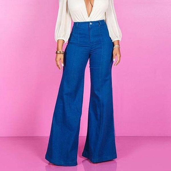 women's jeans women wide leg denim high waist bandage spring summer jean ladies stretch fare long pants, Blue
women's jeans women wide leg denim high waist bandage spring summer jean ladies stretch fare long pants, Blue