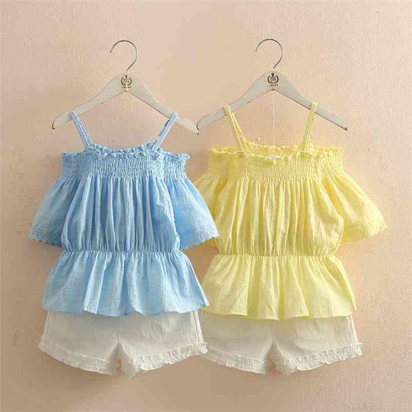 fashion 3 4 6 8 10 11 12 years cotton lace off shoulder strap t-shirt+shorts 2 pcs baby kids girls summer new clothing sets 210414, White
fashion 3 4 6 8 10 11 12 years cotton lace off shoulder strap t-shirt+shorts 2 pcs baby kids girls summer new clothing sets 210414, White