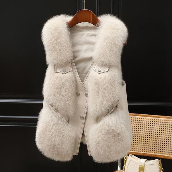 women's fur & faux women 2021 autumn winter vest jacket female imitation waistcoat ladies sleeveless outerwear a606, Black
women's fur & faux women 2021 autumn winter vest jacket female imitation waistcoat ladies sleeveless outerwear a606, Black