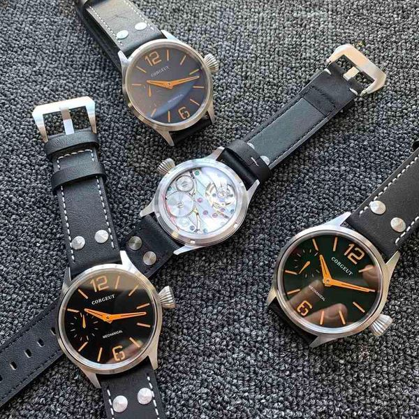 corgeut 44mm men's manual winding mechanical sand dial st6497 movement 316l stainless steel watch men, Slivery;brown
corgeut 44mm men's manual winding mechanical sand dial st6497 movement 316l stainless steel watch men, Slivery;brown